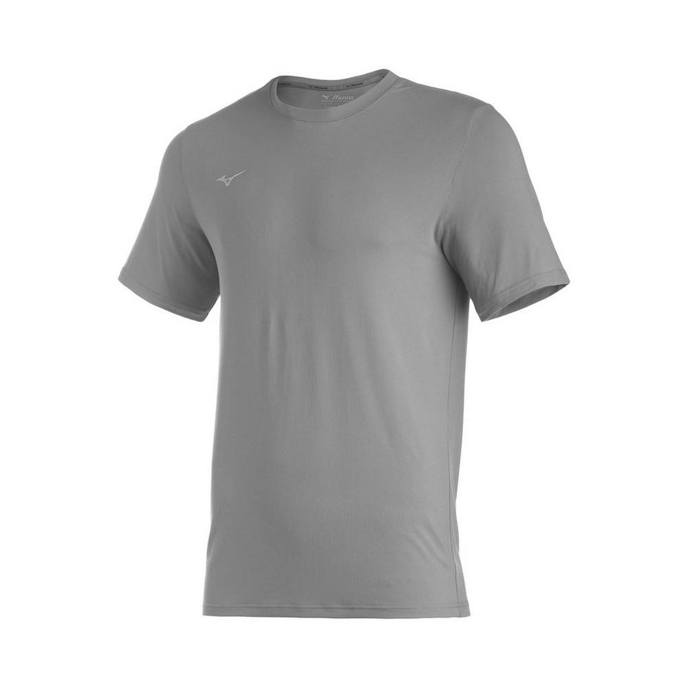 Camisetas Mizuno Beisbol Comp Diamond Short Sleeve Crew Para Hombre Grises 2837014-WP